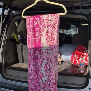 Pashmina Shawl Magenta And Beige With gold Accent Threads.